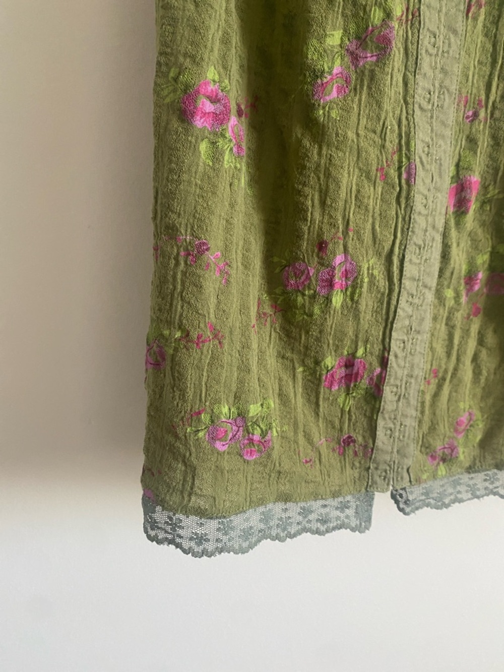 Free People | Floral Cotton Slip Dress | Lace Trim | Size 8 - Picture 6 of 10